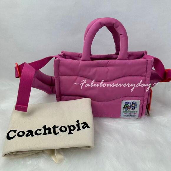 Coach Coachtopia Loop Mini Tote Crossbody In Bright Magenta CT385 NWT Rainbow - Picture 2 of 9